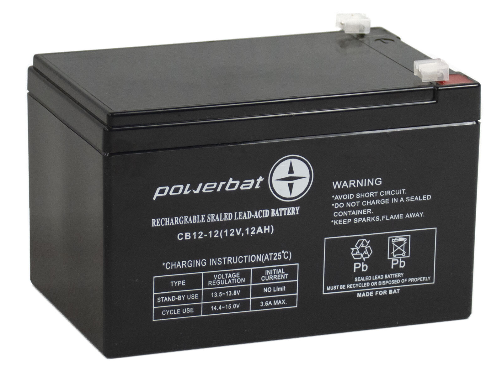Akumulator żelowy POWERBAT CB 12-12 12V 12Ah Akumulator żelowy POWERBAT CB 12-12 12V 12Ah