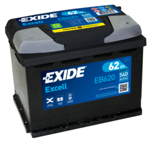 Akumulator Exide Excell 62Ah 540A EB620 EN PRAWY PLUS