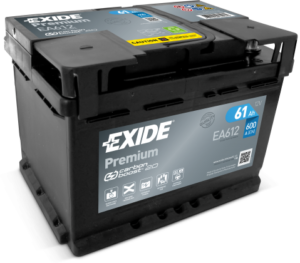 Akumulator Exide Premium 61Ah 600A EA612 PRAWY PLUS