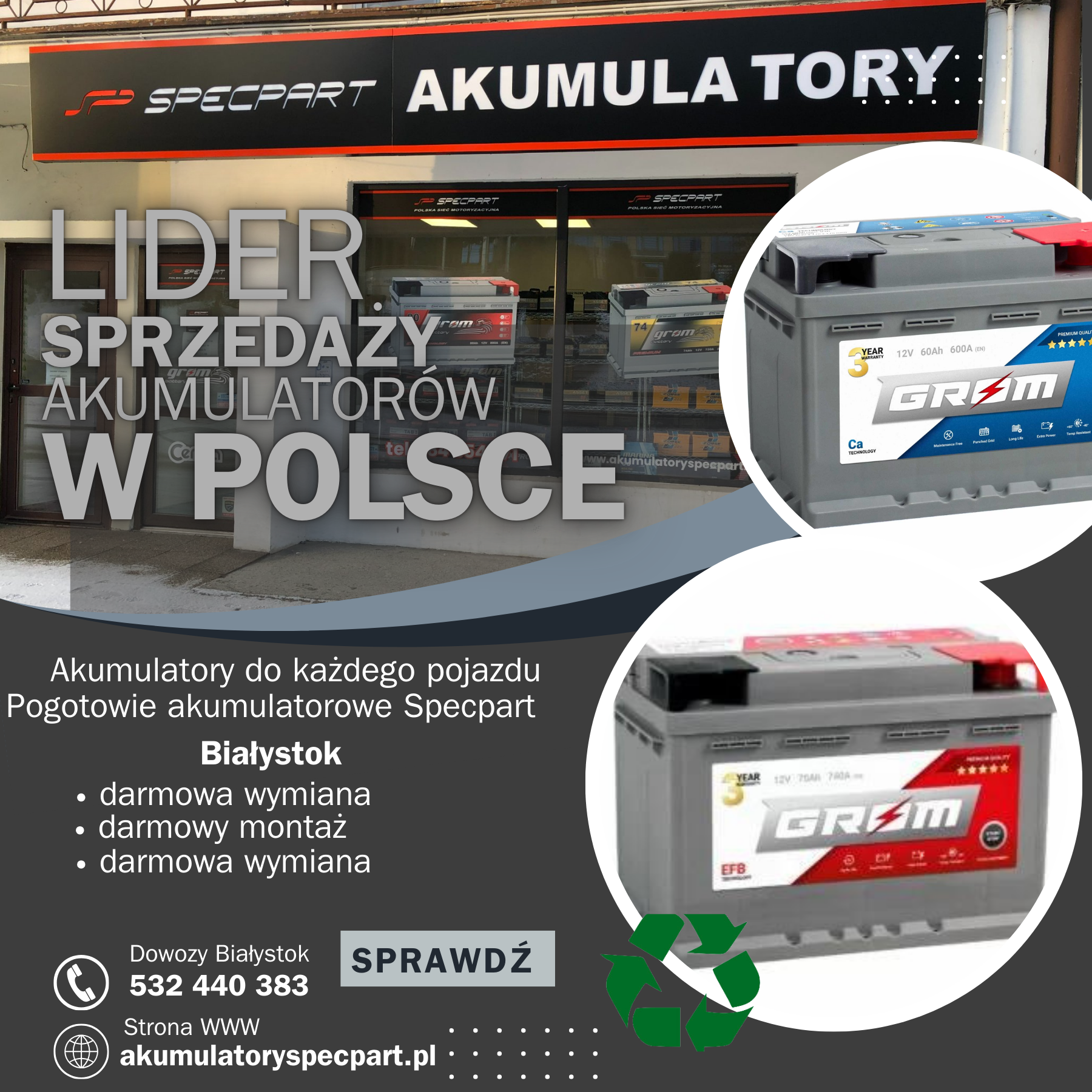 Punkty sprzedaży akumulatorów Specpart