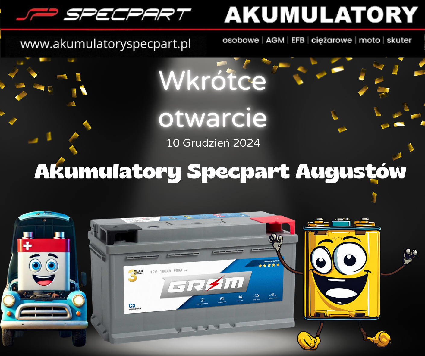Sklep z akumulatorami Specpart Augustów Mostowa 5
